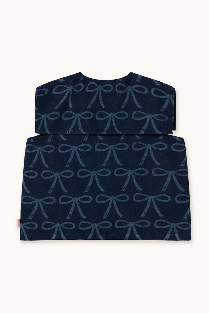 Момиче Детска блуза от деним Tinycottons BOWS BLOUSE SS25.233 син
