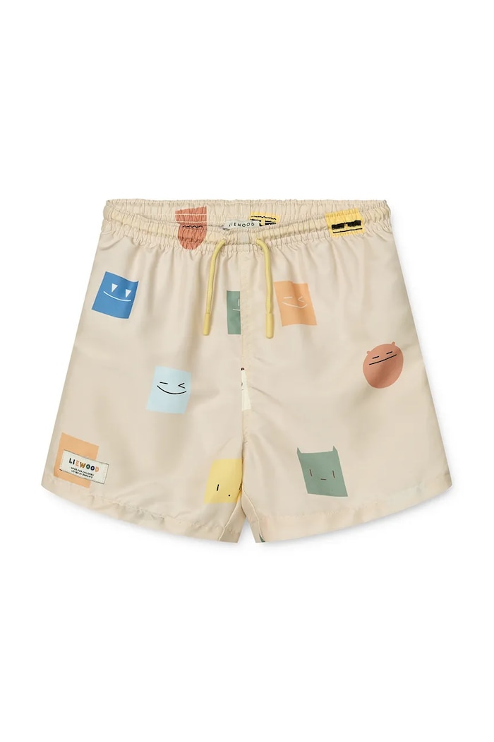 Παιδικό σορτς κολύμβησης Liewood Duke Printed Board Shorts Planet friendly μπεζ LW20068