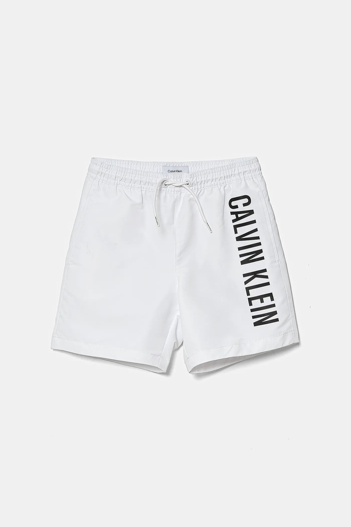 Calvin Klein Jeans szorty kąpielowe dziecięce Planet friendly biały KV0KV00053.PPYA