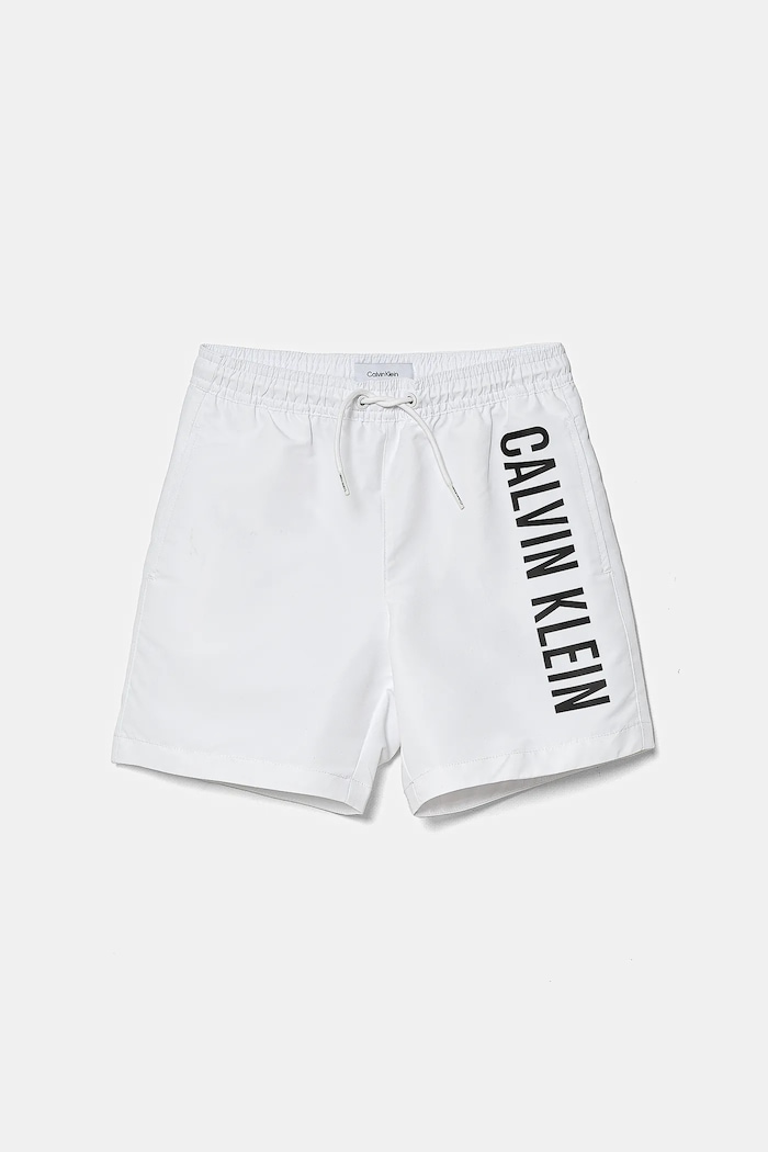 Calvin Klein Jeans szorty kąpielowe dziecięce Planet friendly biały KV0KV00053.PPYA