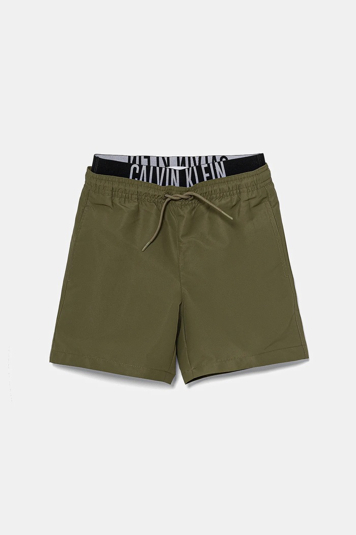 Dětské plavkové šortky Calvin Klein Jeans Planet friendly zelená KV0KV00054.PPYA