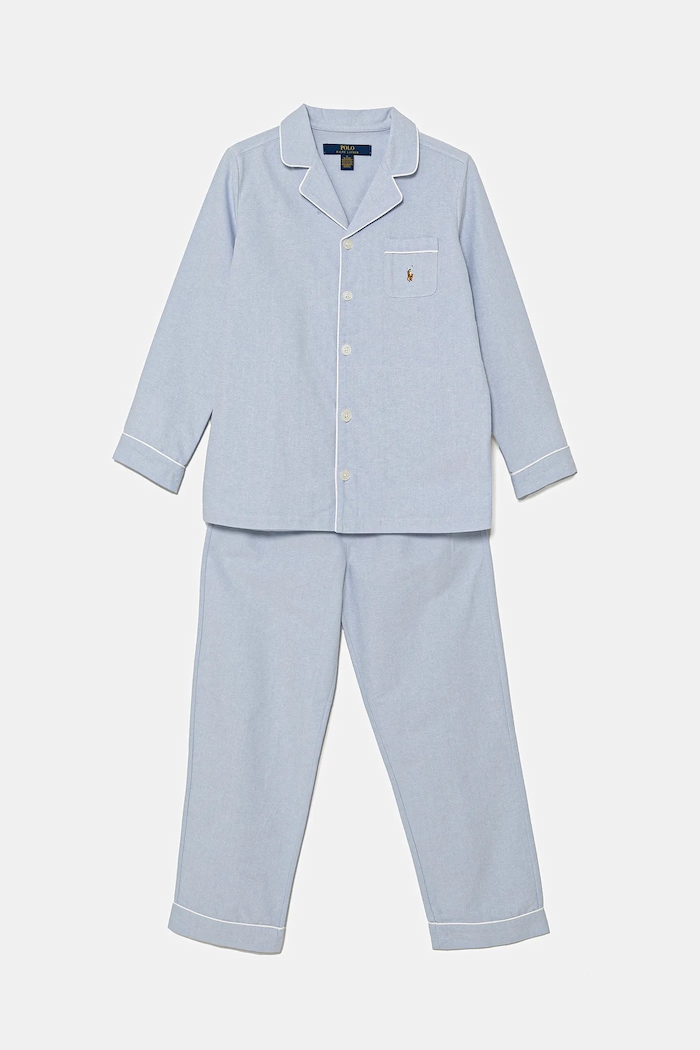 Detské bavlnené pyžamo Polo Ralph Lauren sada modrá 9P0193