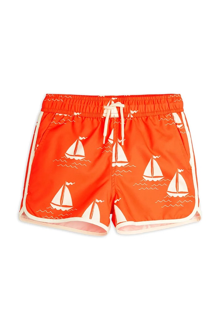 Mini Rodini szorty kąpielowe dziecięce Sailing boats Planet friendly pomarańczowy 2528011342