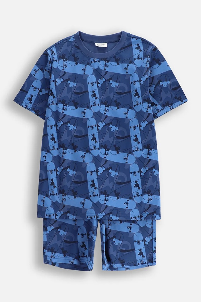 Coccodrillo set de pijama de bumbac pentru copii set albastru WC5448216PJS