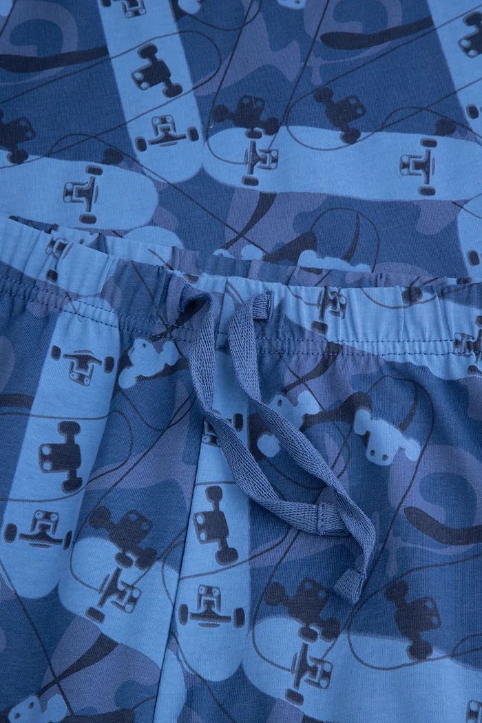 Coccodrillo set de pijama de bumbac pentru copii albastru WC5448216PJS