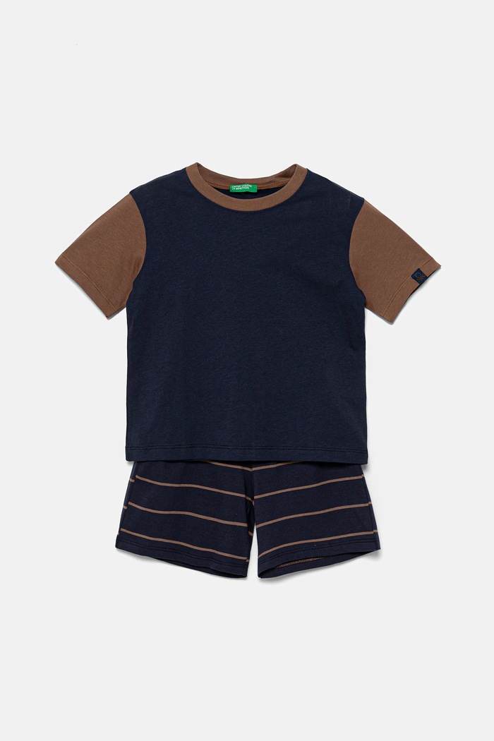 Dječja pamučna pidžama United Colors of Benetton 2-pack Planet friendly mornarsko plava 30960P08R.G.Seasonal