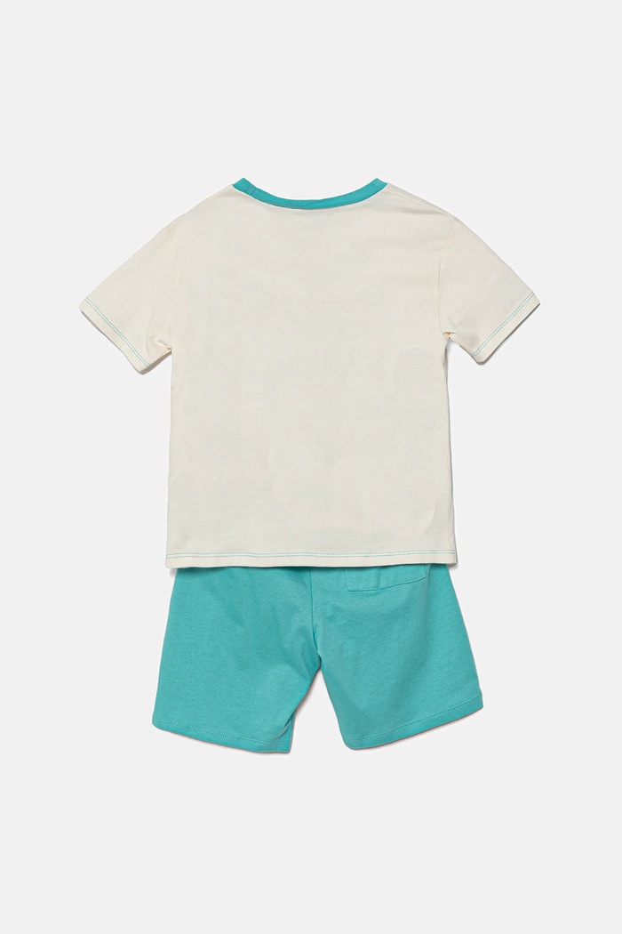 United Colors of Benetton piżama dziecięca 30960P08O.G.Seasonal turkusowy SS25