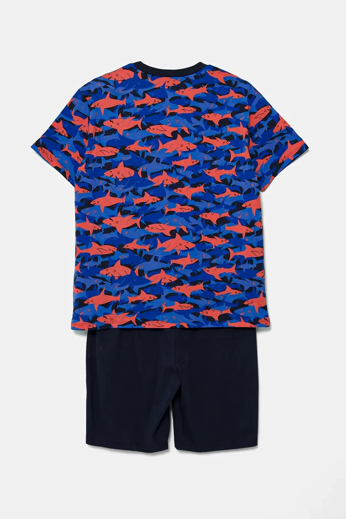 United Colors of Benetton piżama bawełniana dziecięca 3X0Y0P08Q.G.Seasonal granatowy SS25