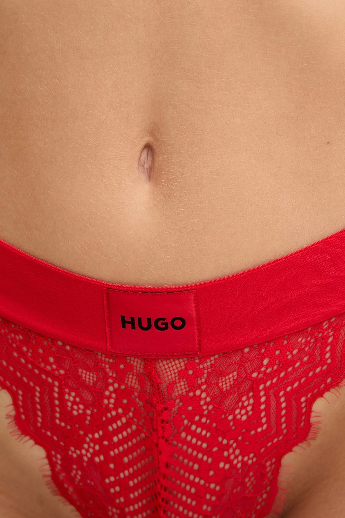 HUGO tangá dámske čipkované STRING RL LACE červená 50535036