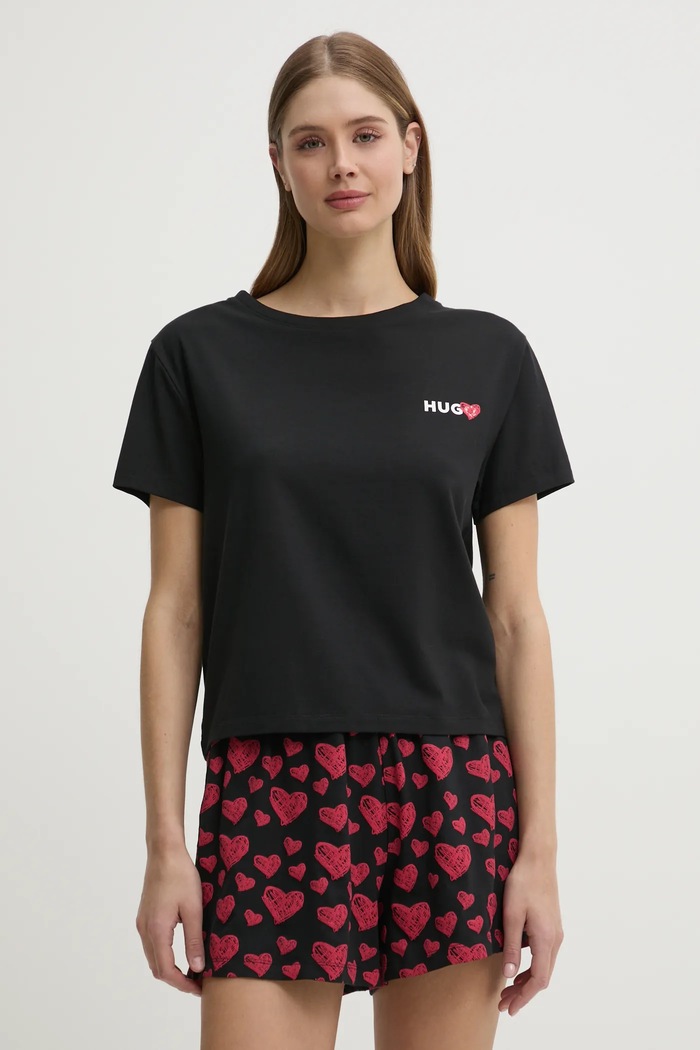 Футболка лаунж HUGO NIKKA_T-SHIRT с эластаном чёрный 50534300