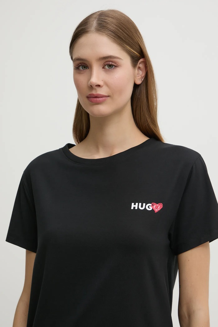 Одежда Футболка лаунж HUGO NIKKA_T-SHIRT 50534300 чёрный