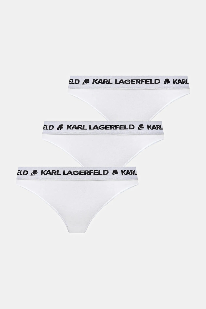 Bavlnené nohavičky Karl Lagerfeld 3-pak LOGO BRIEF nohavičky biela A1W47148