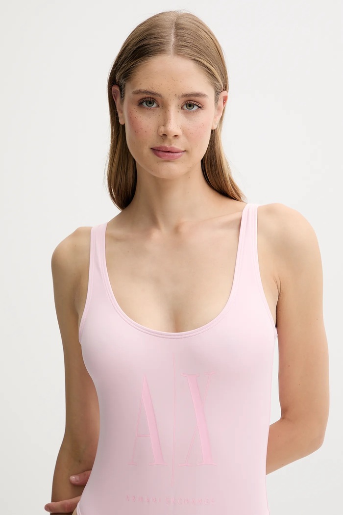Odzież Armani Exchange jednoczęściowy strój kąpielowy XW000912.AF13650 różowy