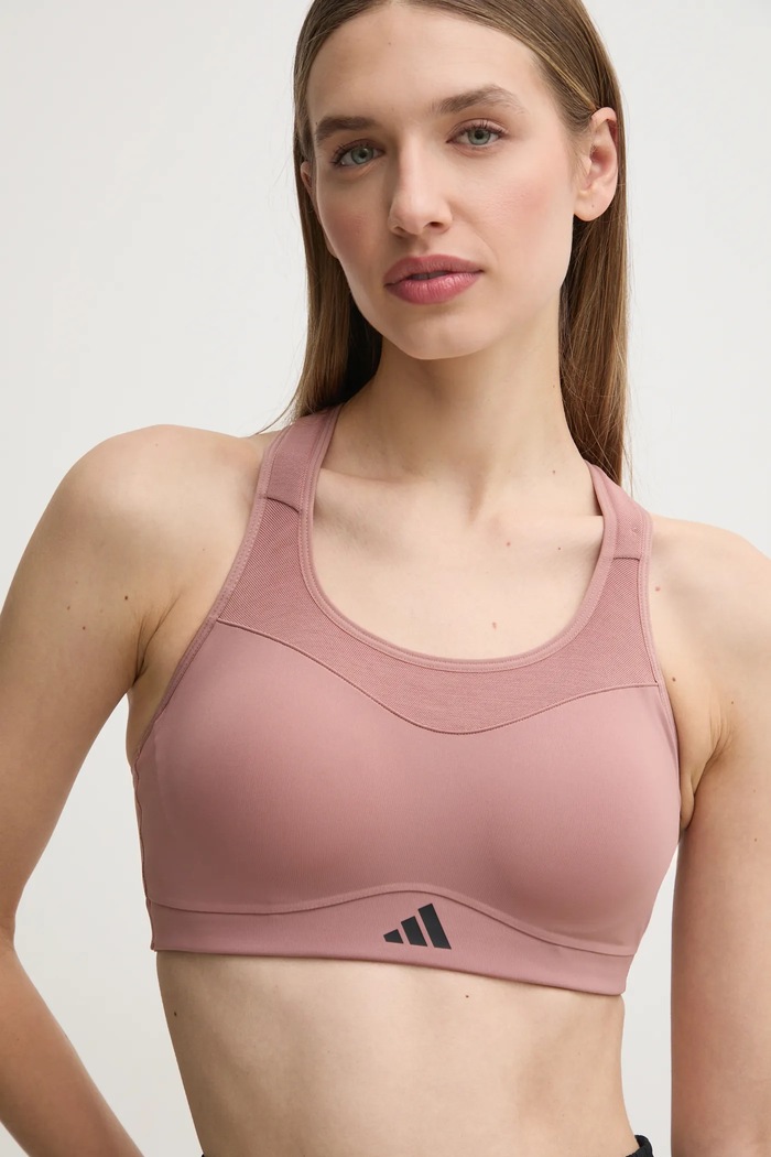 Αθλητικό σουτιέν adidas Performance TLRD Impact χωρίς μεταλλικές μπανέλες ροζ JI8039