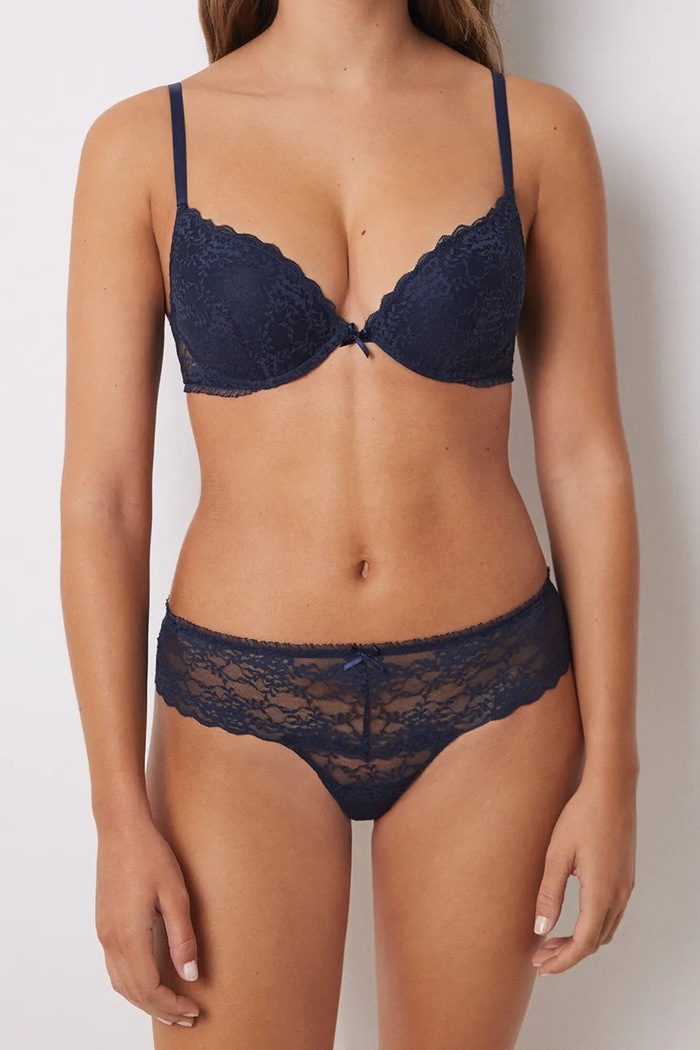 women'secret brazyliany DITSY HELANKAS koronka granatowy 4988445