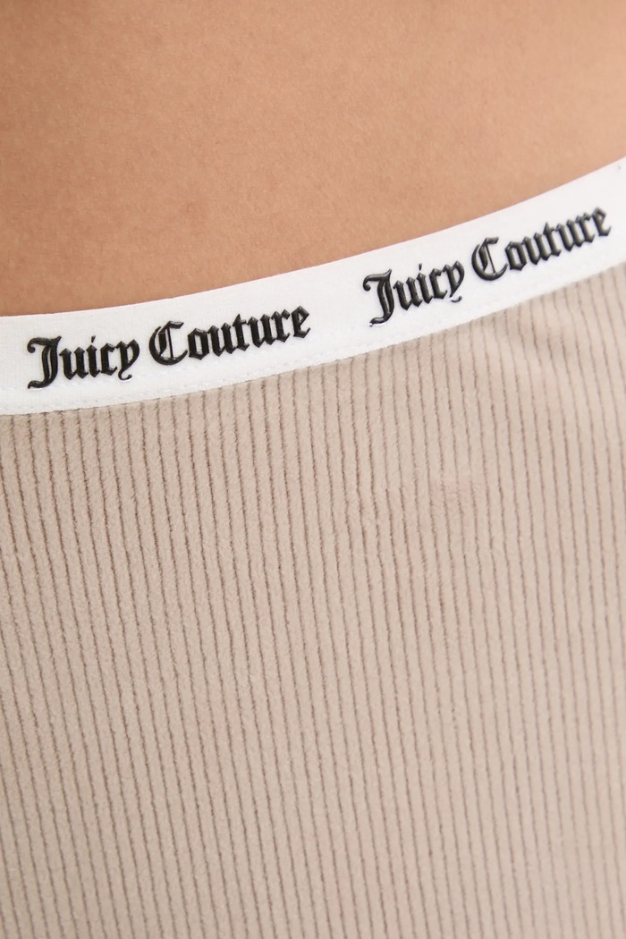 Juicy Couture pantaloni de pijama VICKY RIB FLARE PANT bej JCLAS125504