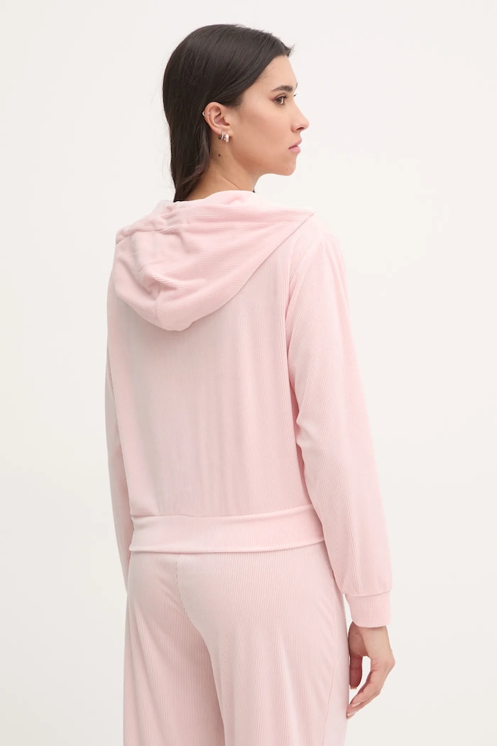 Odzież Juicy Couture bluza piżamowa LIV RIB VELOUR HOODIE JCLBJ125503 różowy