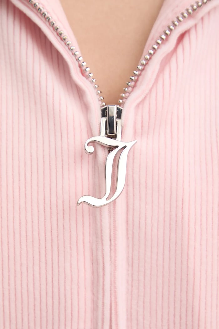 Juicy Couture bluza piżamowa LIV RIB VELOUR HOODIE JCLBJ125503 różowy