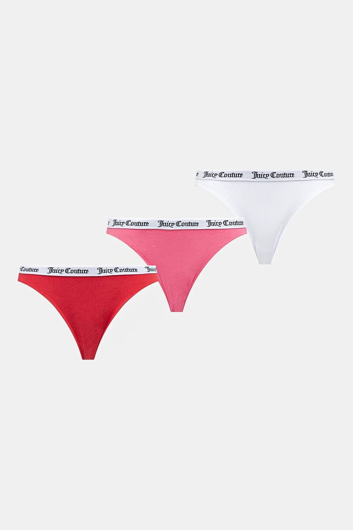 Juicy Couture figi damskie bawełniane z elastanem DIDDY BRIEF PK 3-pack biały JCLBR224572