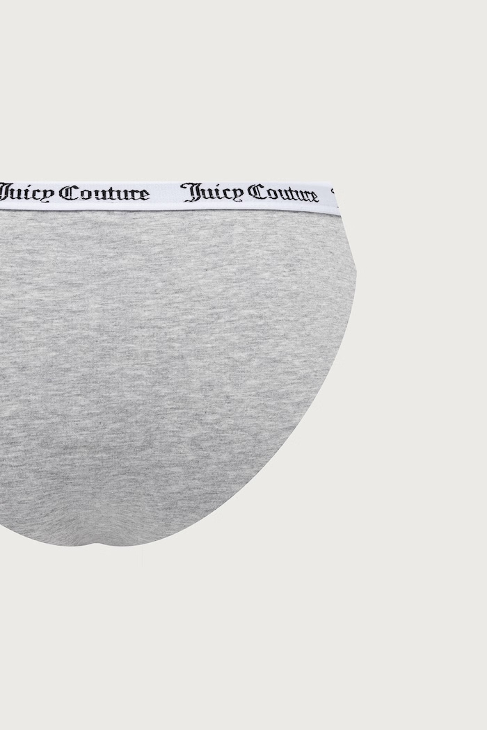 Figi damskie bawełniane z elastanem DIDDY BRIEF PK 3-pack Juicy Couture szary JCLBR224572
