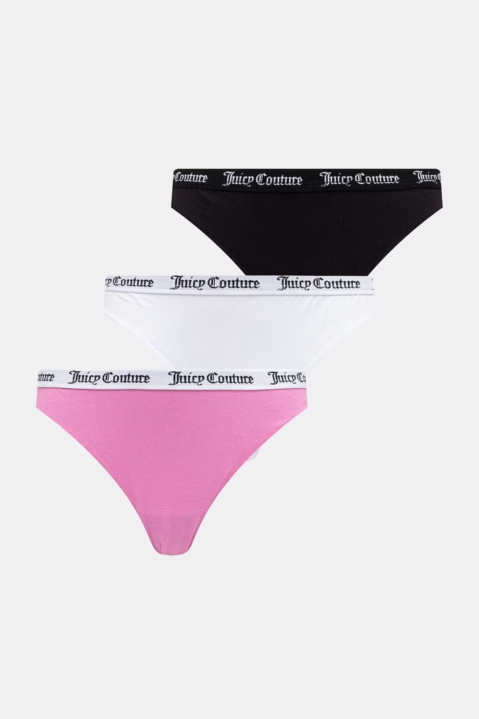 Juicy Couture κιλότα γυναικεία βαμβακερά με ελαστάν DIDDY BRIEF PK 3-pack ροζ JCLBR224572