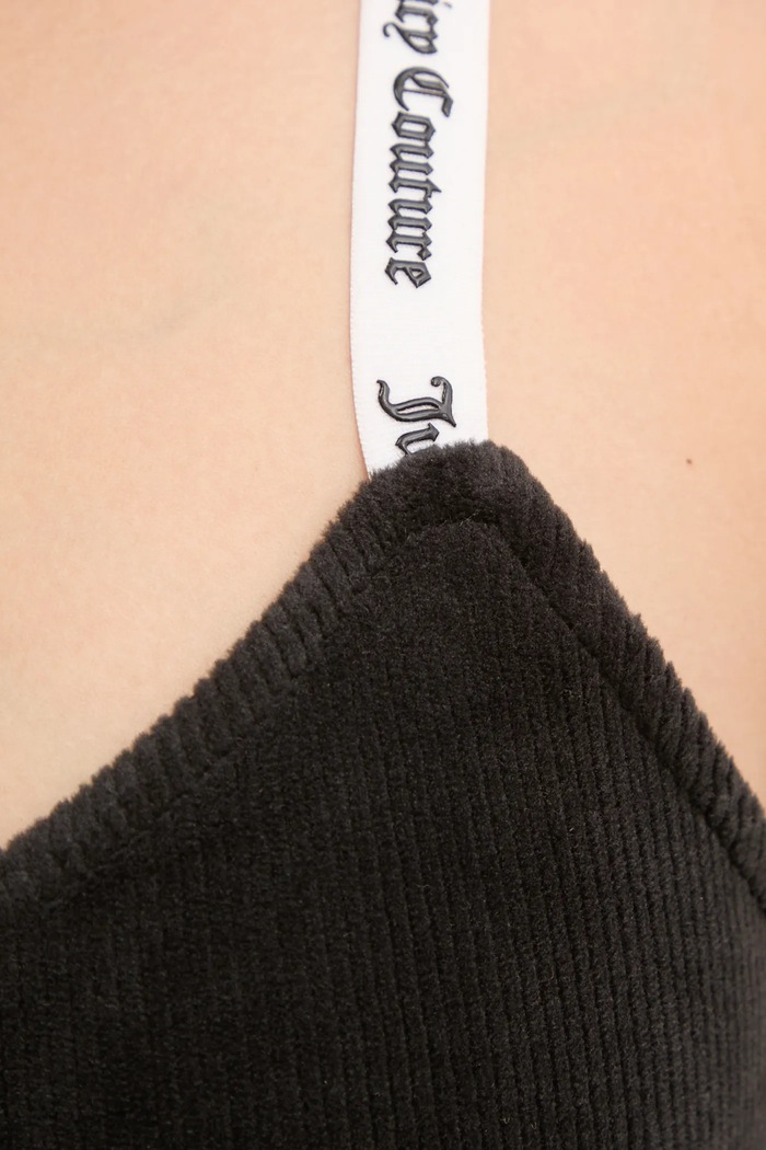Juicy Couture top piżamowy ELINA RIB VELOUR TOP JCLCT125501 czarny