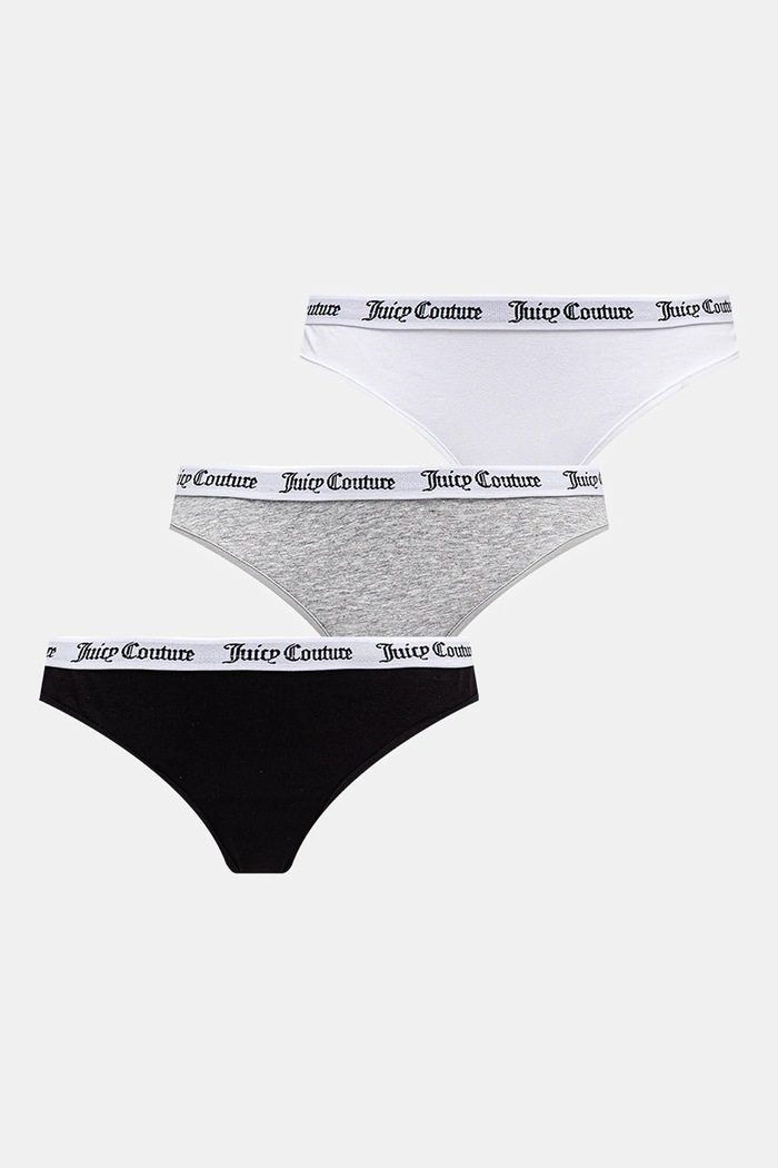 Juicy Couture stringi DANA THONG 3PK 3-pack dzianina szary JCLTH224571