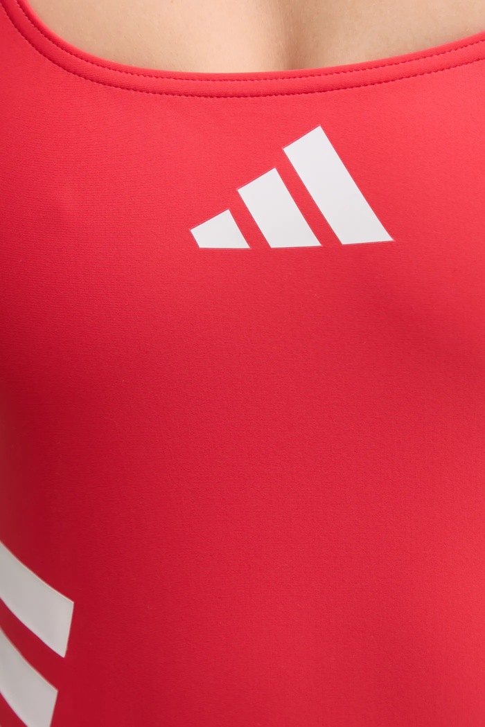Jednodílné plavky adidas Performance 3 Stripes JE4371 červená