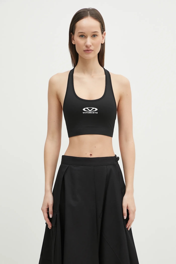 Športová podprsenka VETEMENTS Oval Logo mäkké čierna WA66TO210B