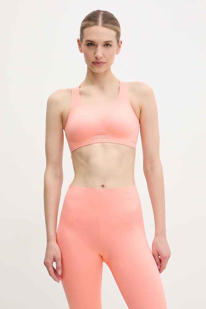 Športová podprsenka Calvin Klein Performance bez kostíc oranžová LVGWS5K123