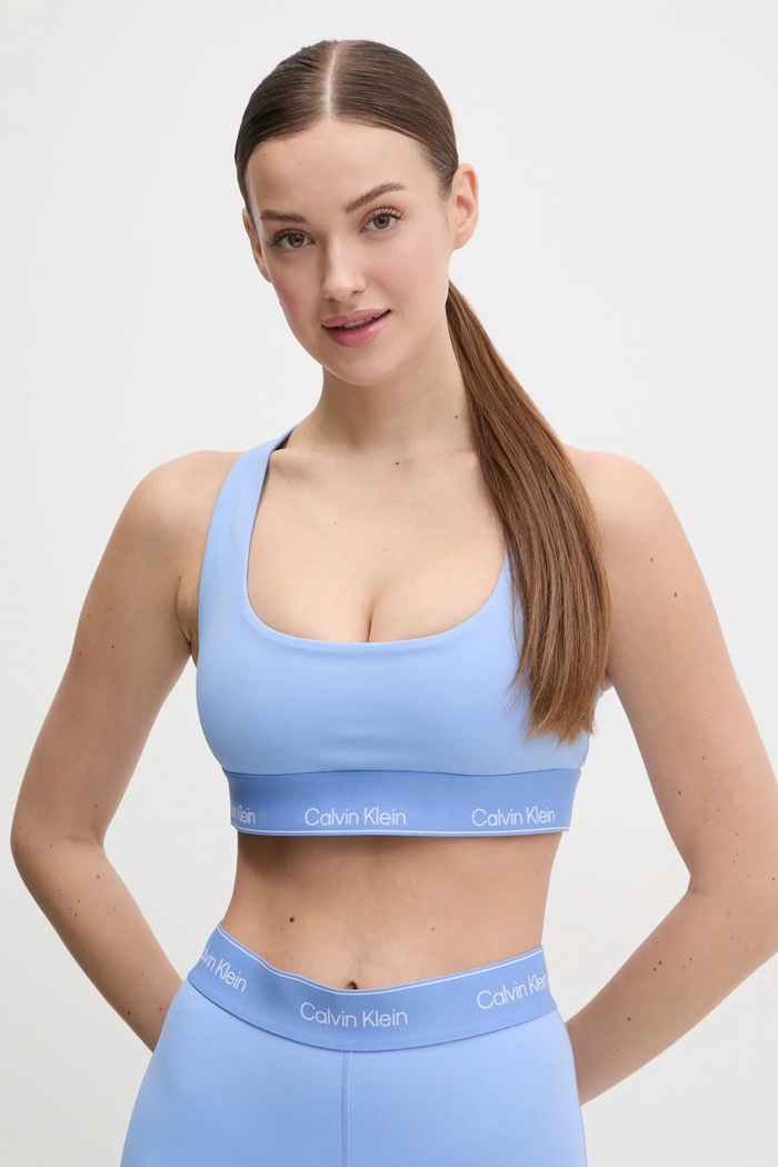 Calvin Klein Performance sutien sport usor rigidizat albastru LVGWS5K138