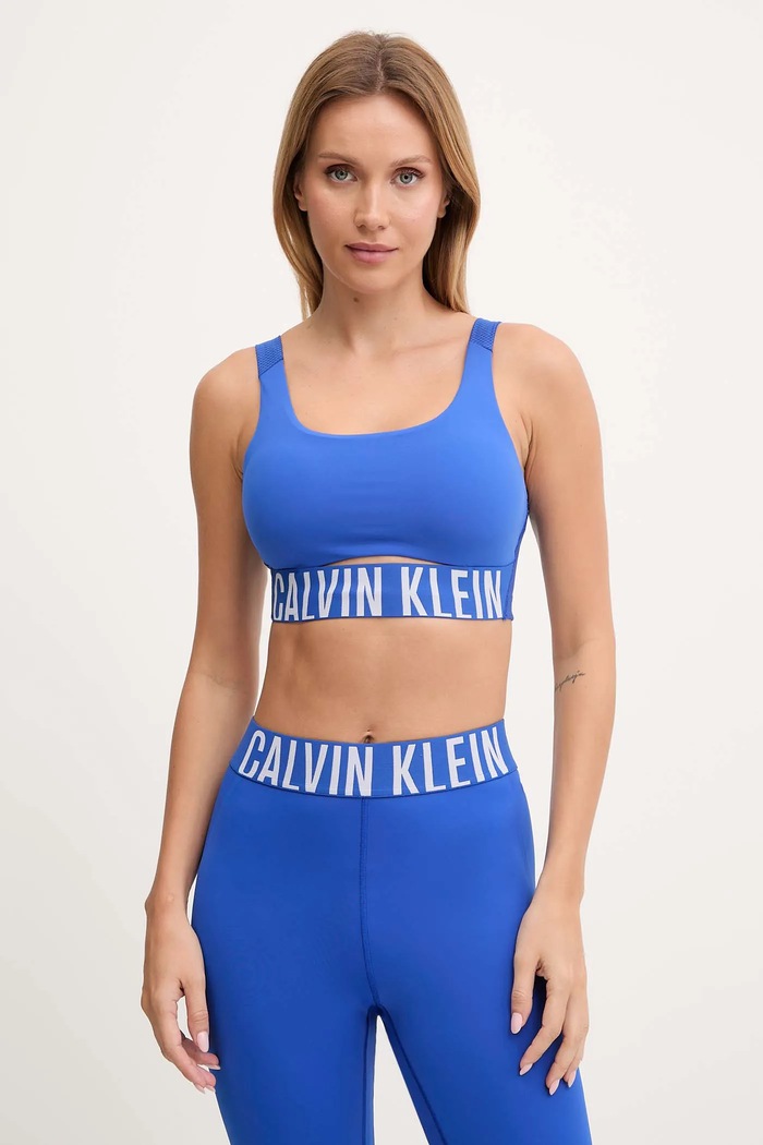 Športová podprsenka Calvin Klein Performance bez kostíc modrá LVGWS5K149