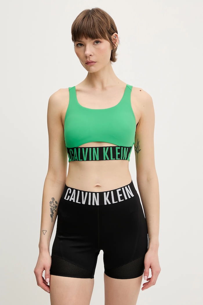 Športová podprsenka Calvin Klein Performance bez kostíc zelená LVGWS5K149