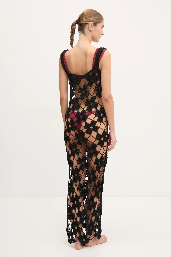 Îmbrăcăminte PARAMIDONNA rochie de plajă din mătase CR25MB negru