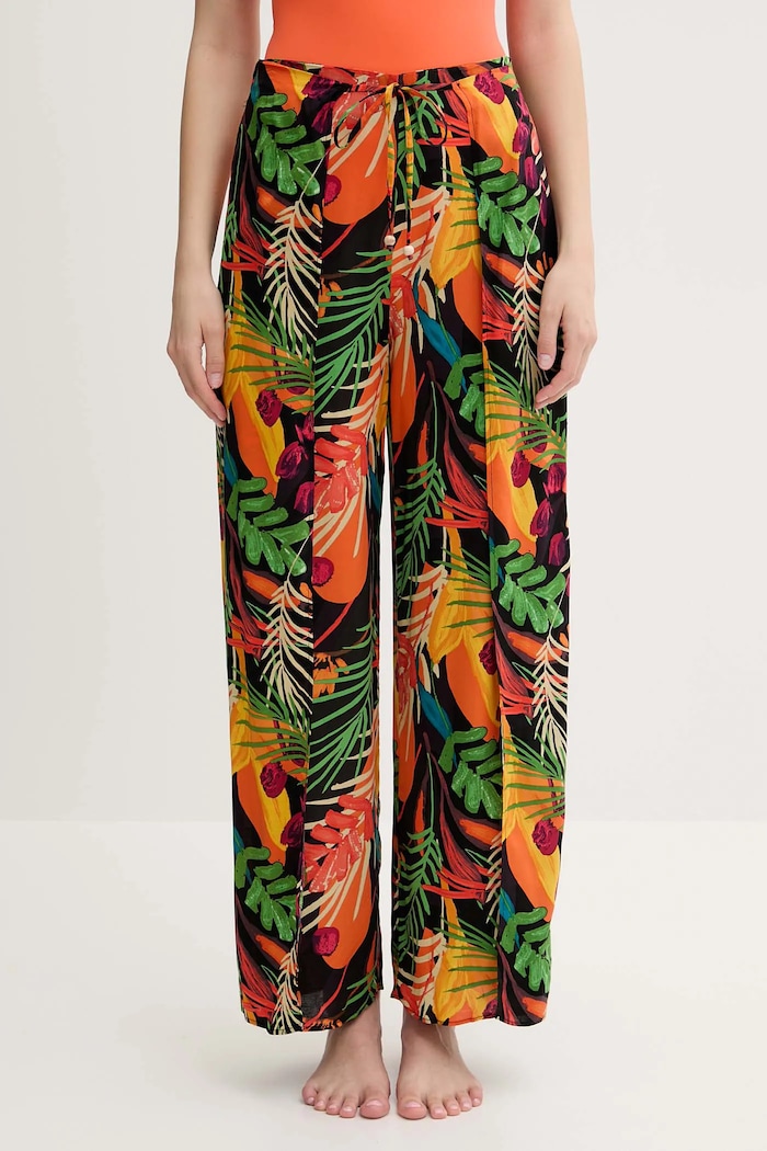 Hlače za plažu Desigual BAHAMAS PANT crna 25SWMW01