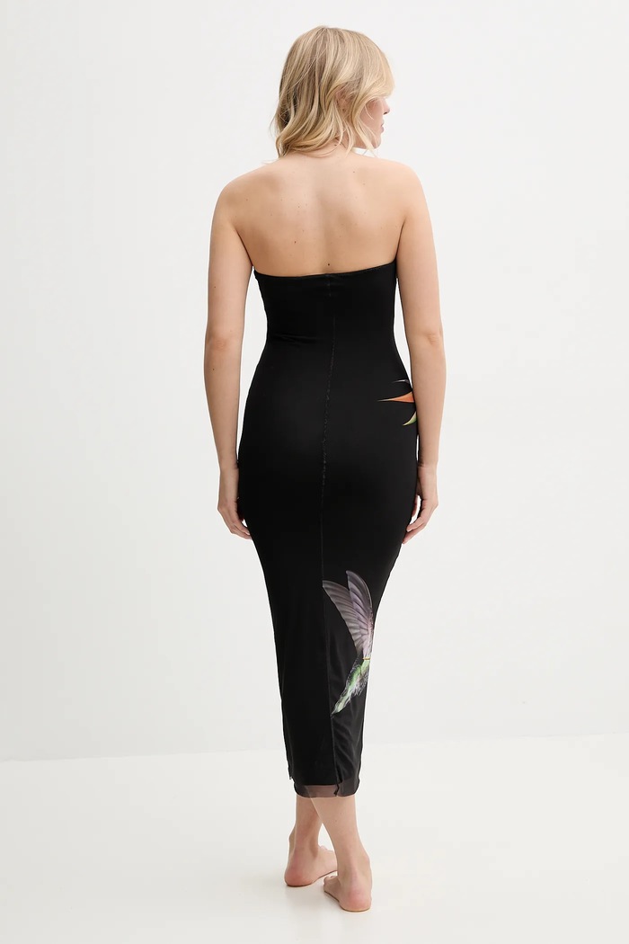 Плажна рокля Desigual COLIBRÍ STRAPLESS 25SWMK16 черен SS25