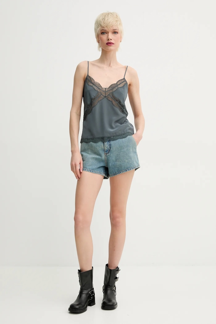 Μεταξωτή μπλούζα ZADIG&VOLTAIRE WWCR01258.310 γκρί SS25