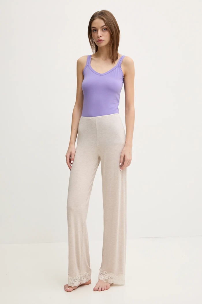 Spodnji del pižame United Colors of Benetton 3Z123F04A bež AW25