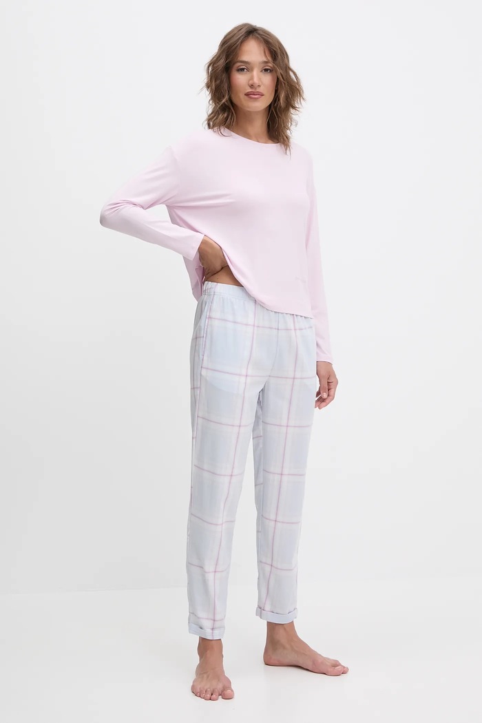 United Colors of Benetton hosszú ujjú pizsama 36MX3M07B rózsaszín SS25