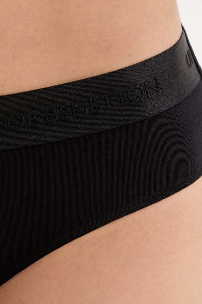 United Colors of Benetton gaćice za žene od pamuka s elastanom crna 3OP81S01L
