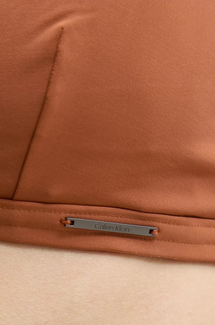 Горнище на бански Calvin Klein KW0KW02844 кафяв