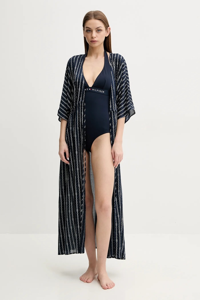 Tommy Hilfiger egyrészes fürdőruha UW0UW05850 sötétkék SS25