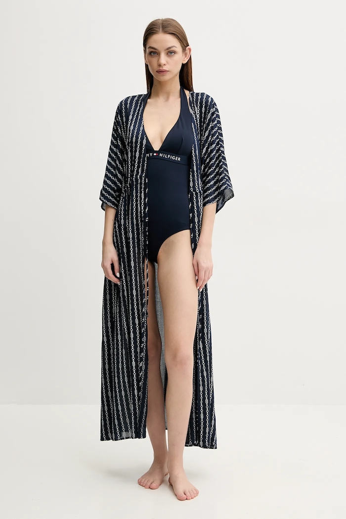 Tommy Hilfiger egyrészes fürdőruha UW0UW05850 sötétkék SS25