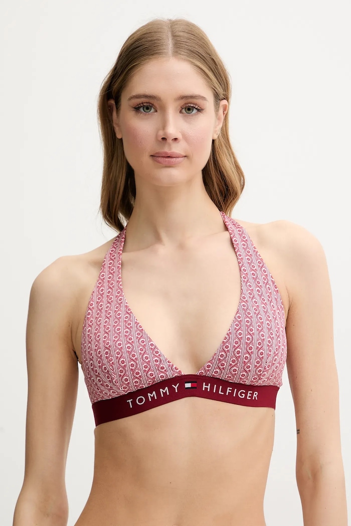 Kupaći grudnjak Tommy Hilfiger gprnji dio bordo UW0UW05945