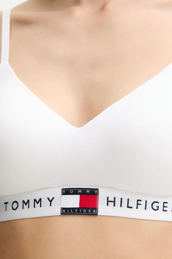 Oblečenie Tommy Hilfiger Športová podprsenka bavlnená s elastanom UW0UW05715 biela
