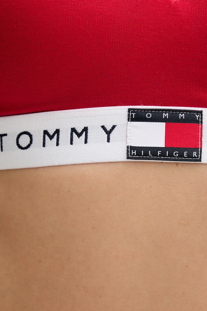 Oblečenie Tommy Hilfiger športová podprsenka bavlnená s elastanom UW0UW05715 červená