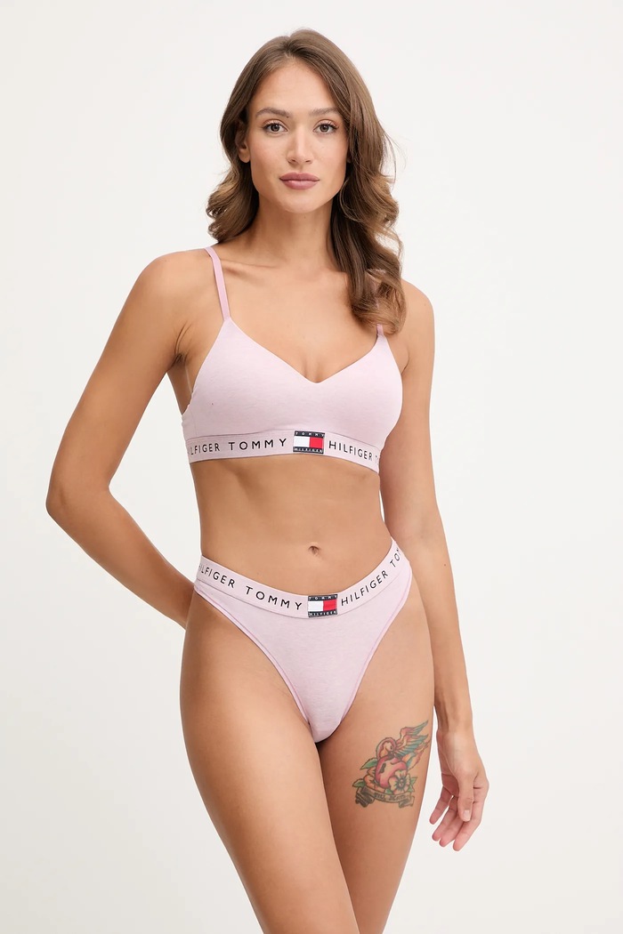 Tommy Hilfiger Αθλητικό σουτιέν βαμβάκι με ελαστάν UW0UW05715 ροζ AA00