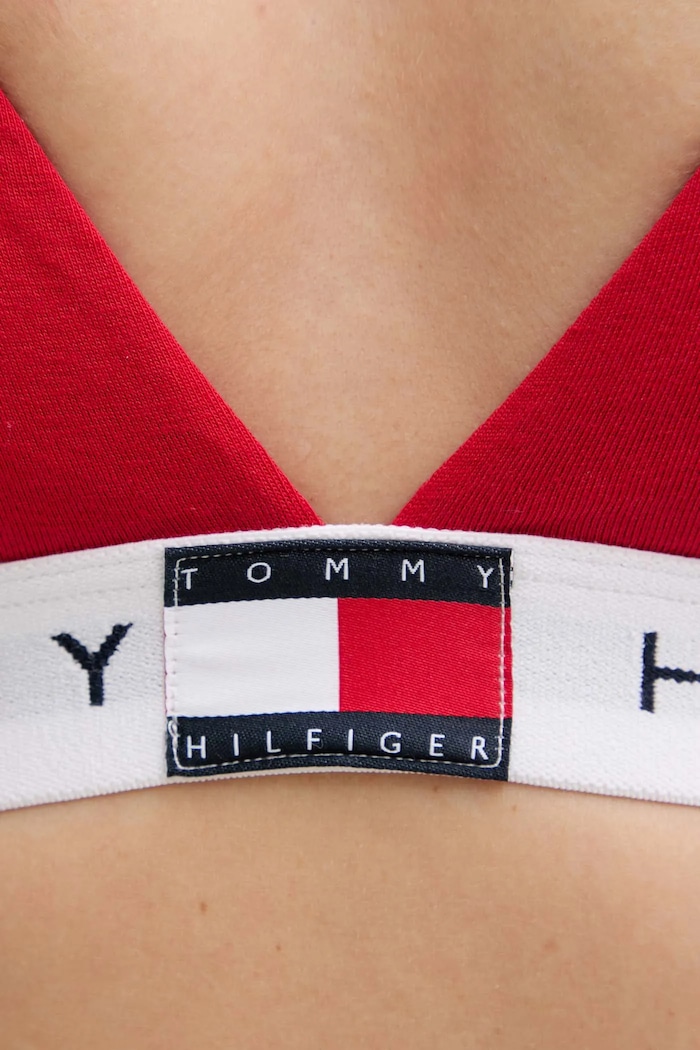 Podprsenka bavlnená s elastanom Tommy Hilfiger červená UW0UW06040
