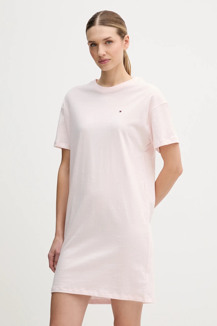 Tommy Hilfiger koszula nocna bawełniana bawełna różowy UW0UW05767