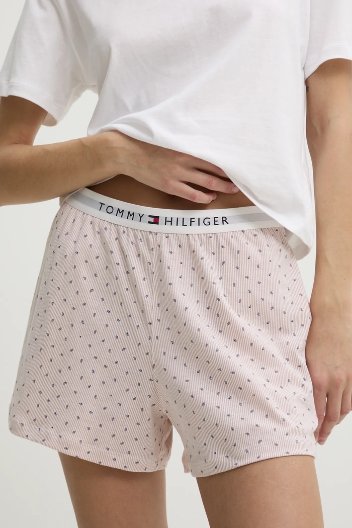 Tommy Hilfiger piżama dwuczęściowa damska bawełniana UW0UW05760 biały SS26